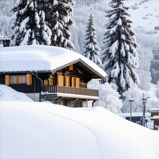 Snow-covered mountains and chalets in a quiet Serbian ski resort
