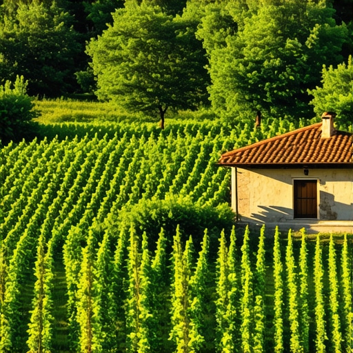 Vršac rural landscape with vineyards and traditional house