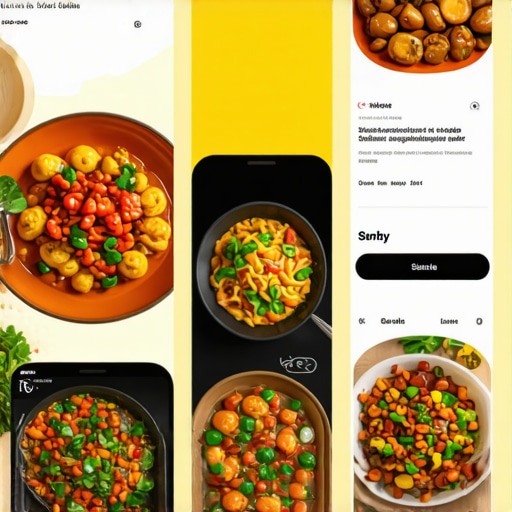 Smartphone and tablet screens showing traditional Serbian dishes and recipes