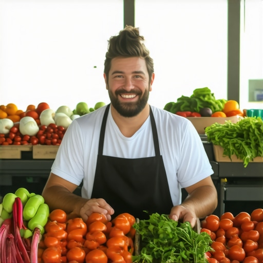 Local farmers selling fresh produce at a vibrant market