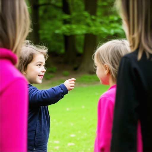 Family engaging in outdoor activity using modern technology for planning and safety