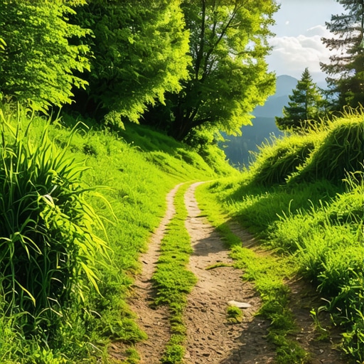 Scenic Povlen Mountain Trail A stunning view of a lush Povlen mountain trail with scenic vistas