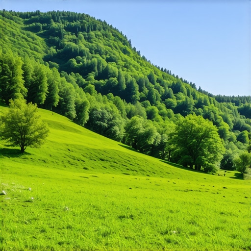 Vlašić mountain with lush greenery and blue sky, perfect for eco-tourism activities.