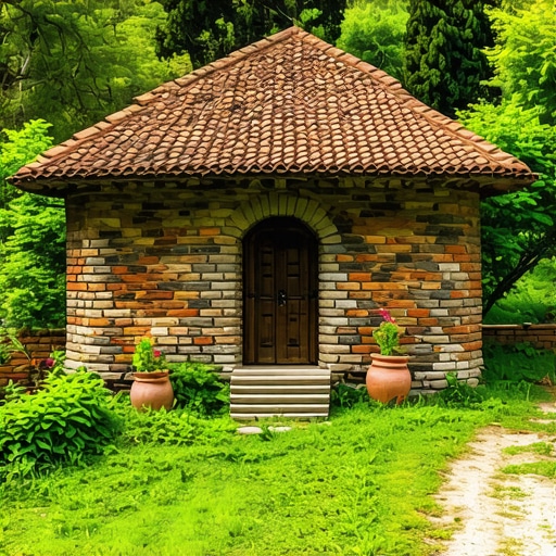 Seoski ambijent u Kalnoj Knjaževcu Tradicionalna srpska kuća okružena prirodom u Kalnoj Knjaževcu