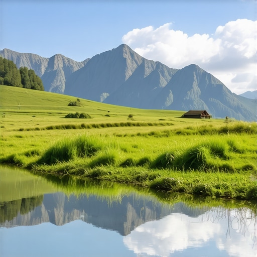 Slovenian Mountain Landscape for Wellness and Adventure Scenic view of Slovenian mountains with hiking trails and wellness centers, inviting and peaceful