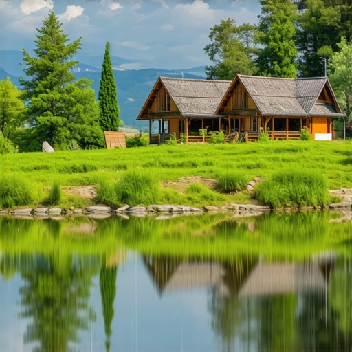 Eco-friendly lodges and natural landscape in Bosanska Derventa promoting sustainable tourism