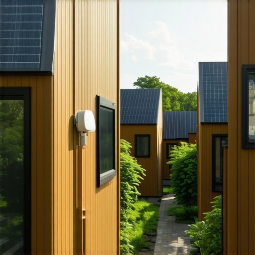 Eco village with renewable energy systems and smart technology