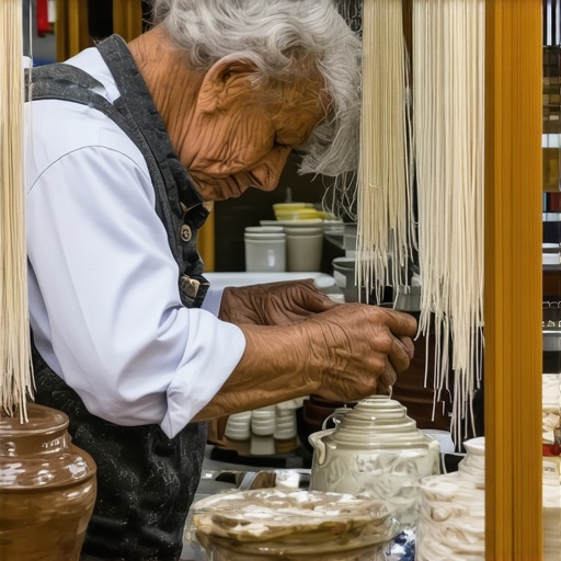 Artisans creating traditional Bosnian ceramics and textiles in a cultural workshop
