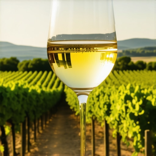 Vinska degustacija u vinogradu Elegant wine glass with scenic vineyard in background