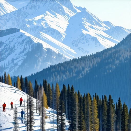 Outdoor activity scene with skiers and mountain landscape at Vlašić