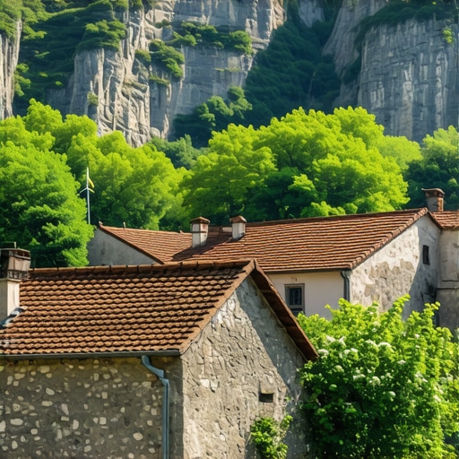 Autentični pejzaž Galičnika Slika tradicionalnog sela Galičnik sa planinskim pejzažem