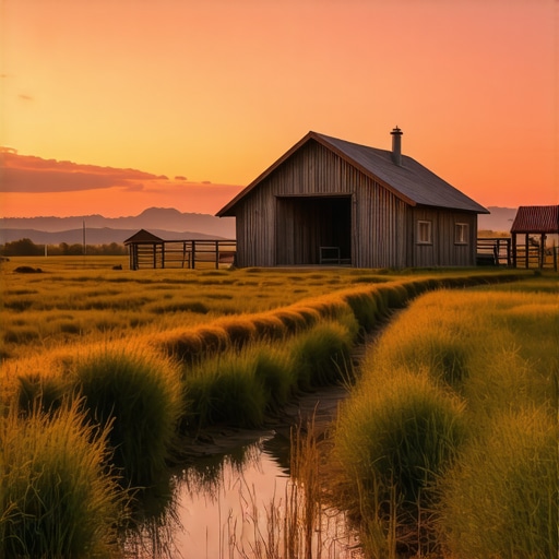 Future of Rural Tourism 2025 Illustration of futuristic rural tourism with technological and ecological elements