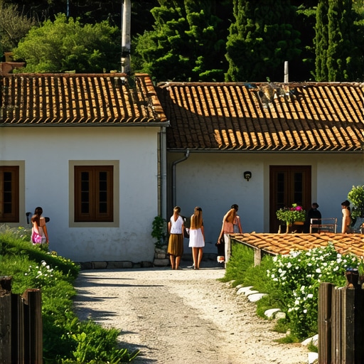 Rural Croatian Eco-Tourism Tourists enjoying traditional Croatian village environment