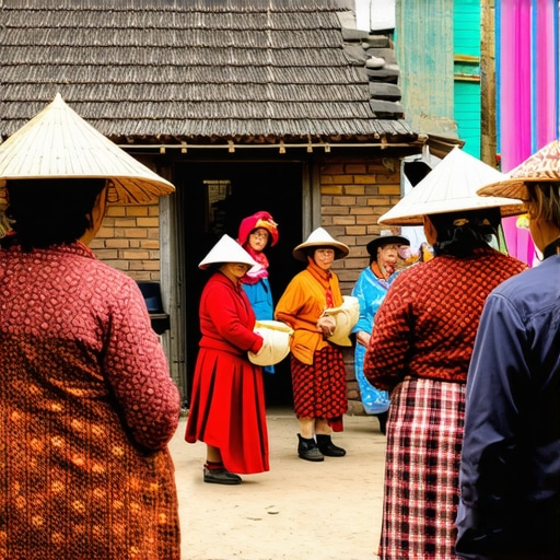 Rural Tourism in Authentic Village Tourists and locals in traditional rural village