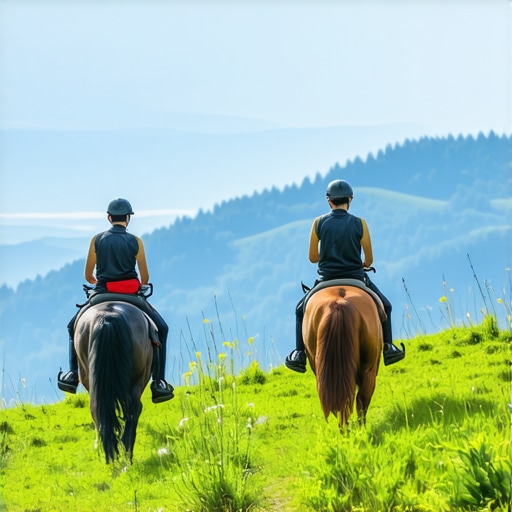 Scenic view of Etno selo Štavna with outdoor activities Beautiful landscape of Etno selo Štavna with horseback riding and mountain trails