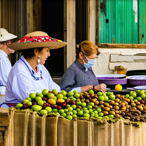 Serbian food and artisans in Leušići showcasing traditional products