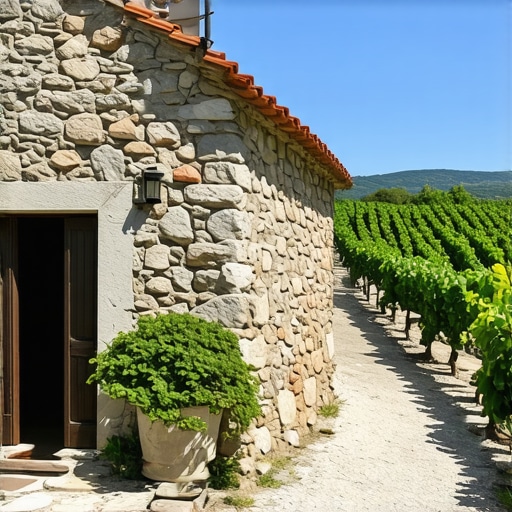 Croatian stone house with vineyard on Krk island