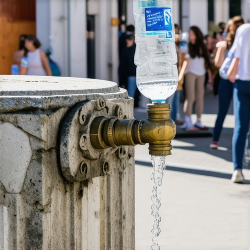 Autentična javna česma u Sokobanji Mineralni izvor u Sokobanji sa ljudima koji čekaju u redu za vodu