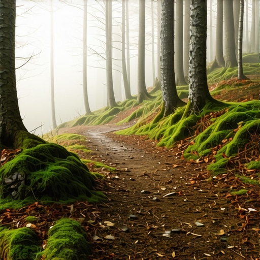 Autentična šumska staza ka manastiru Grgeteg Blatnjava planinarska staza kroz šumu na Fruškoj Gori u smeru starog manastira
