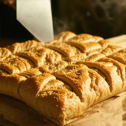 Tradicionalno sečenje niškog bureka na drvenoj dasci u staroj pekari