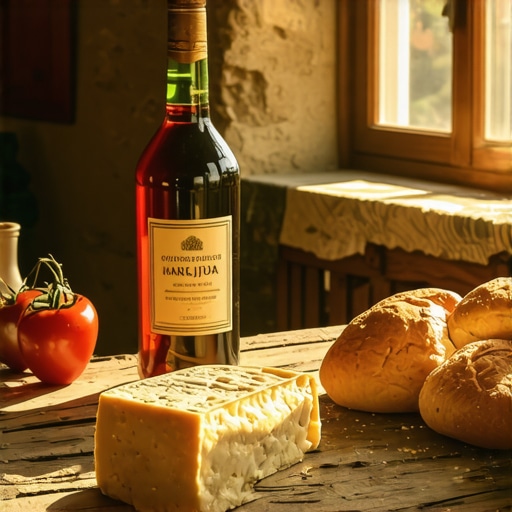 Trpeza u seoskom domaćinstvu sa sirom i rakijom