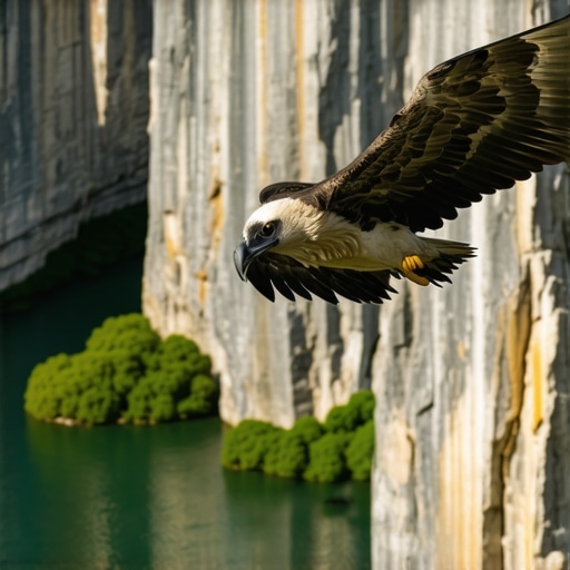 Beloglavi sup leti iznad kanjona reke Uvac u Srbiji