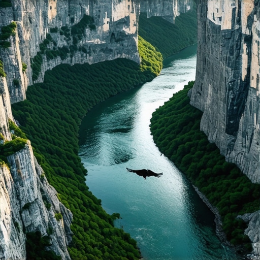 Pogled na meandre reke Uvac sa vidikovca Molitva u rano jutro bez turista