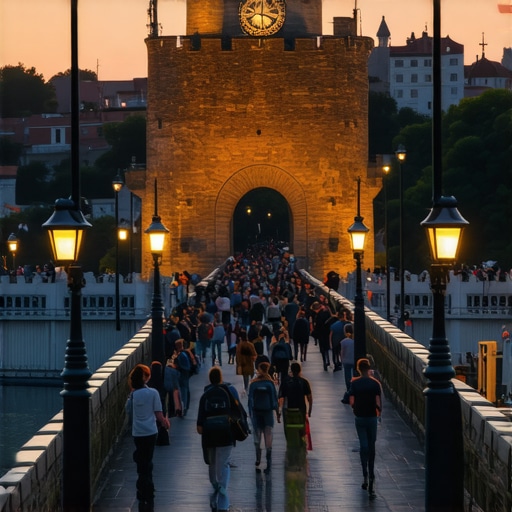 Petrovaradin Fortress during EXIT festival sunset
