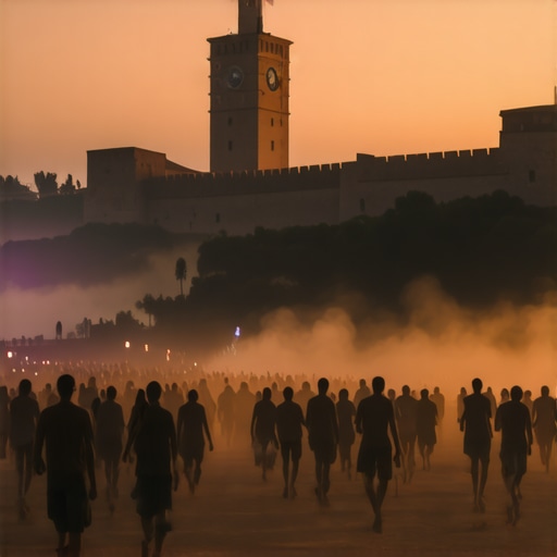 Petrovaradinska tvrđava tokom EXIT festivala 2026 Atmosfera na EXIT festivalu na Petrovaradinskoj tvrđavi 2026 uz prašinu i gužvu