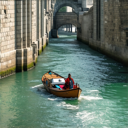 Pogled na Ćupriju na Drini sa reke Stari most u Višegradu fotografisan iz čamca na Drini