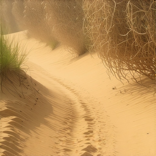 Prašnjava staza Subotičke peščare u leto 2026 Detaljan prikaz peska i suve vegetacije na pešačkoj stazi u Subotičkoj peščari