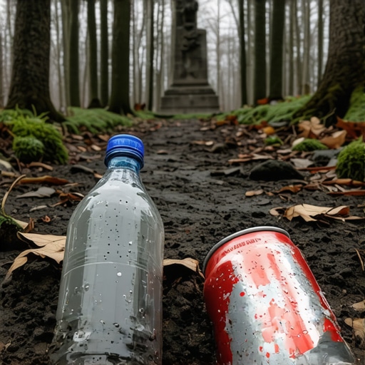 Smeće na planini Fruška Gora kod spomenika