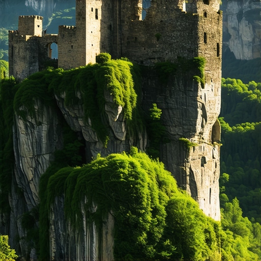 Ruševine Soko Grada na litici iznad Sokobanje u jutarnjoj magli