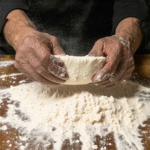 Tradicionalno sukanje kora u Nišu Ruke majstora kako rastežu kore za pitu na drvenom stolu u pekari
