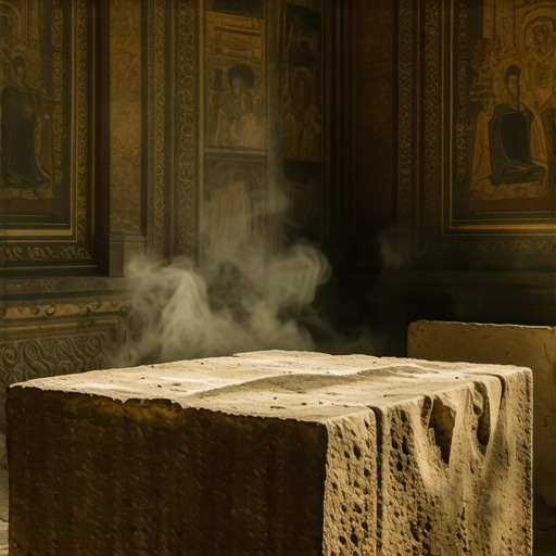 Unutrašnjost manastira Studenica sa grobnicom Nemanjića Grobovi Nemanjića u Studenici pod svetlošću sveća i sunca