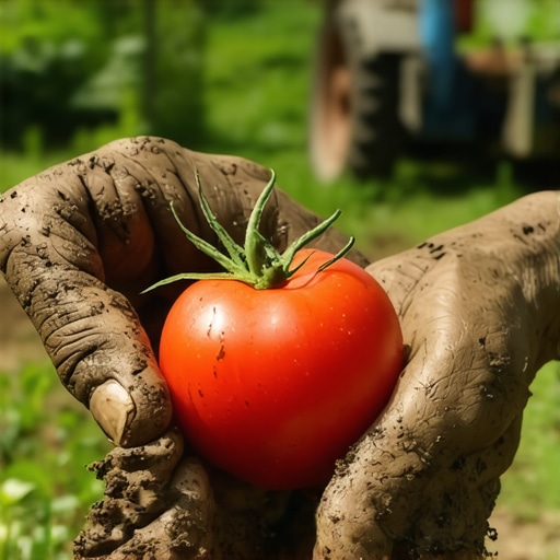 Ruke koje beru domaći paradajz na farmi u Srbiji