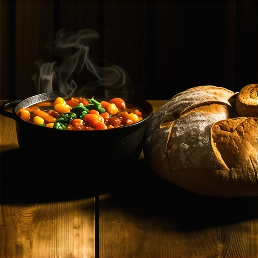 Tradicionalna srpska hrana u zemljanom loncu na drvenom stolu