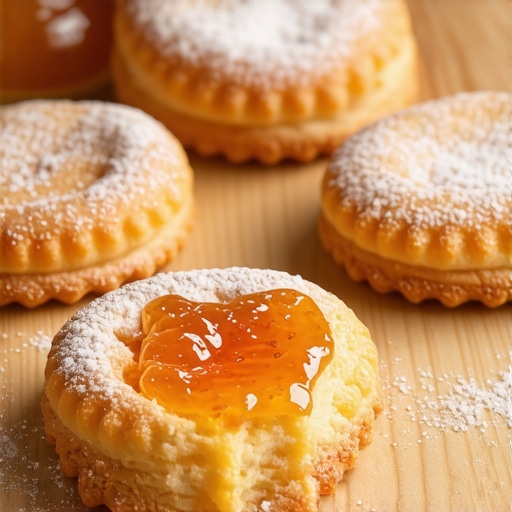 Autentične domaće vanilice po receptu iz 1950. Starinske vanilice sa mašću i džemom od kajsija na drvenom stolu