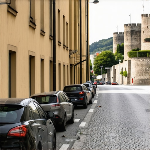 Ulica na Dorćolu sa parkiranim automobilima blizu Kalemegdanske tvrđave