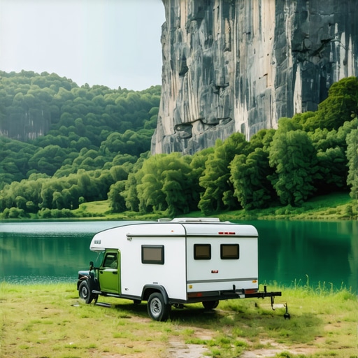 Kamp prikolica parkirana pored smaragdne reke Une u Lohovu