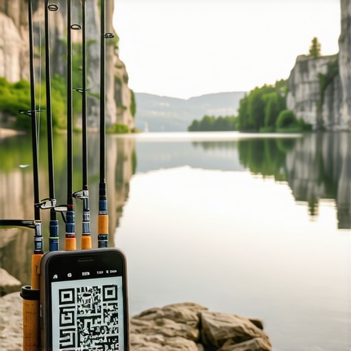 Bovan Lake in Serbia with fishing equipment and scenic rocky landscape