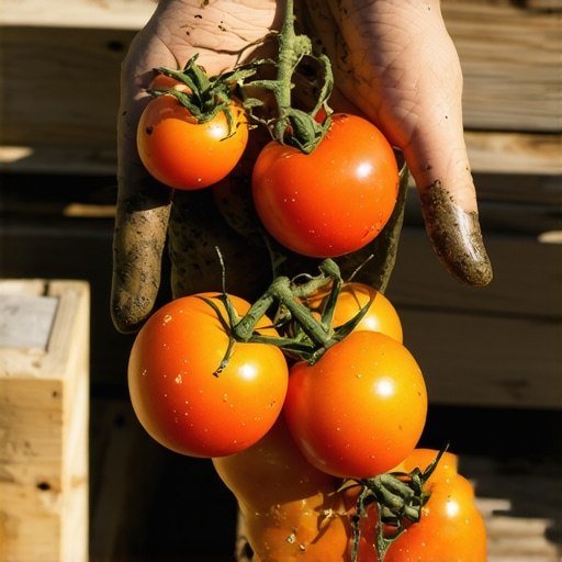 Branje organskog paradajza na farmi u Srbiji 2026 Prljave ruke drže svež organski paradajz na njivi
