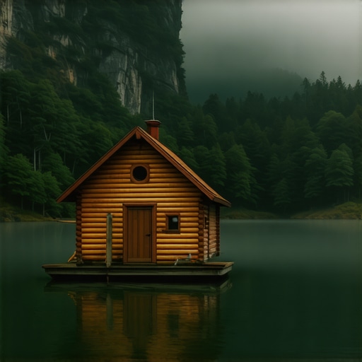 Brvnara na reci Tara 2026 Autentična drvena brvnara na reci Perućac u magli