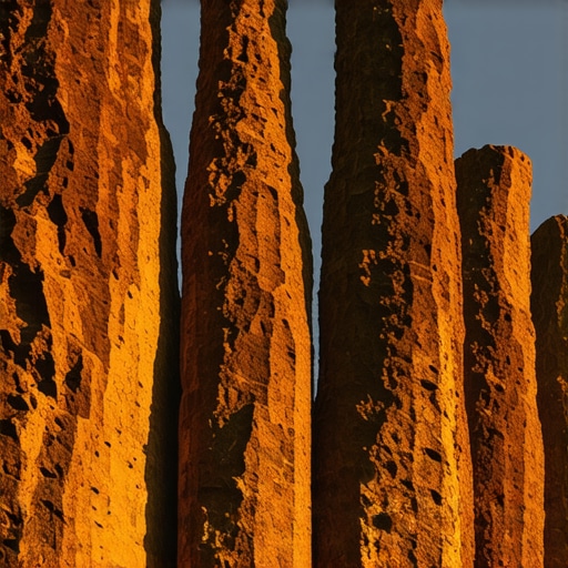 Zemljane kule Đavolja Varoš pod zlatnim svetlom zalaska sunca bez turista