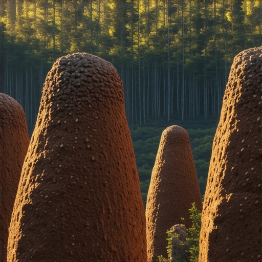 Kamene figure Đavolje Varoši pod prvim zracima sunca bez turista