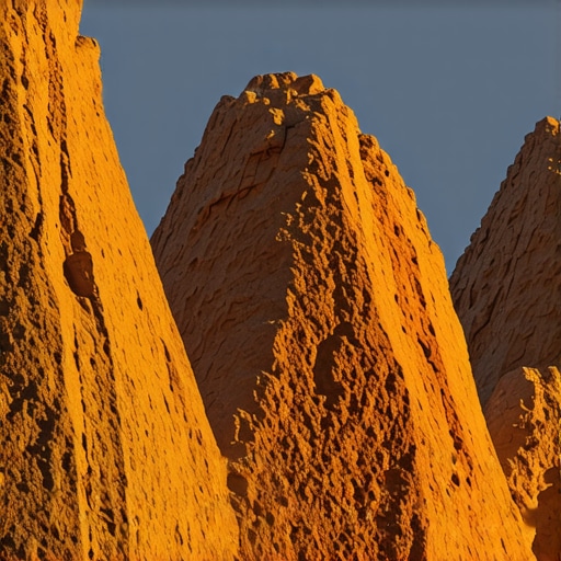 Kamene figure Đavolja Varoš u Srbiji tokom zlatnog sata