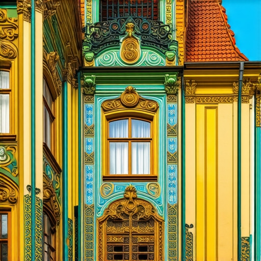 Fasada Palate Raichle Subotica 2026 Šarena secesijska fasada Palate Raichle u Subotici sa detaljima od keramike i kovanog gvožđa.