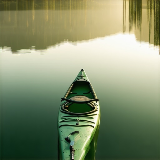 Kayaking Bovan Lake at Sunrise A solitary kayak on the misty waters of Bovan Lake during early morning.