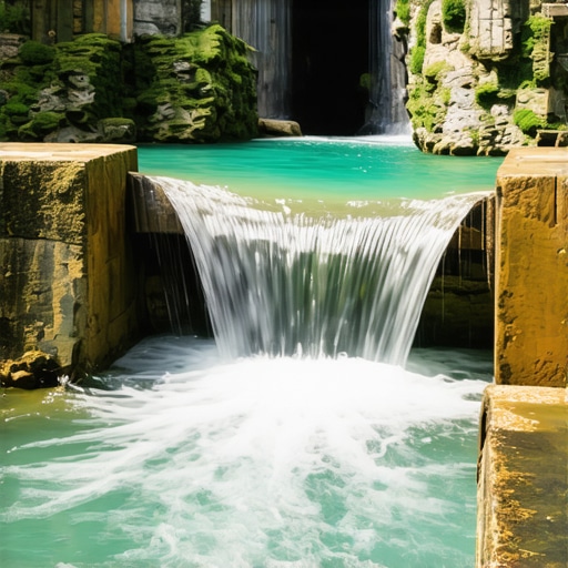 Tirkizna voda Krupajskog vrela u Srbiji sa pećinskim ulazom i mahovinom