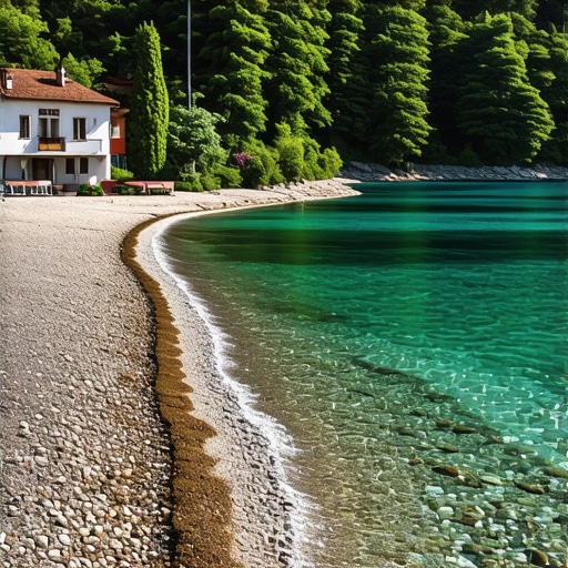 Obala Belocrkvanskog jezera sa kućama za odmor